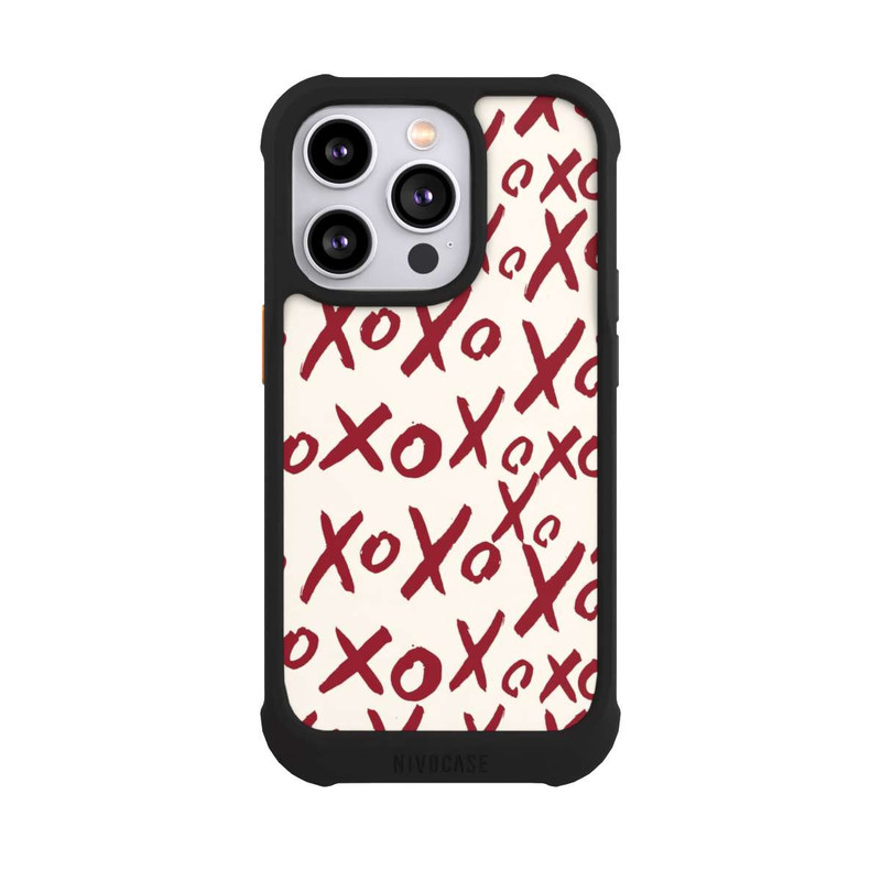 iPhone 14 Pro NIVOmax XOXO Love Pattern Beige