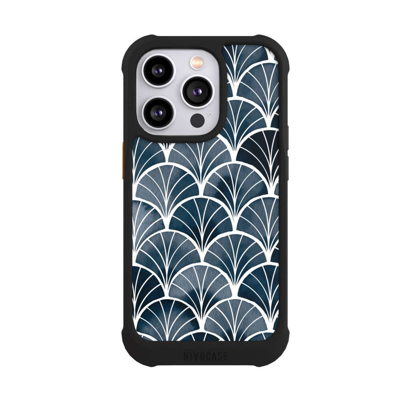 iPhone 14 Pro NIVOmax Botanische Brise Art Deco Grau