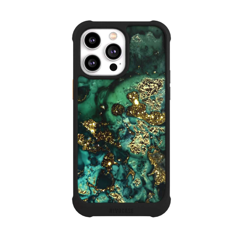 iPhone 14 Pro Max NIVOmax Cyan Glitter Marble Look