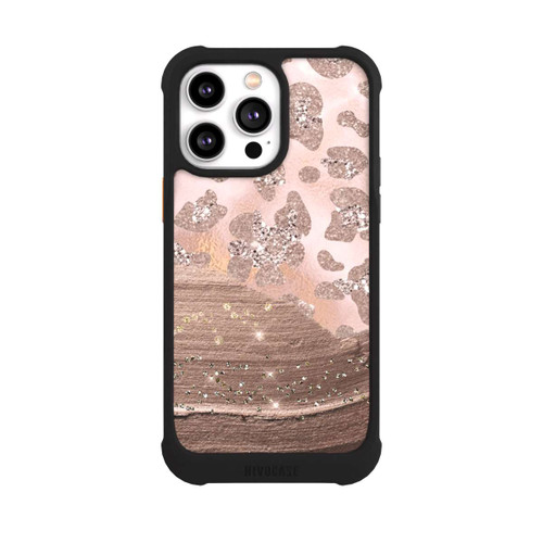 Apple iPhone 14 Pro Max NIVOmax Silberner Leoparden Glitzerlook