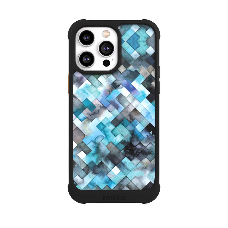 iPhone 14 Pro Max NIVOmax Moody Geometry Blue