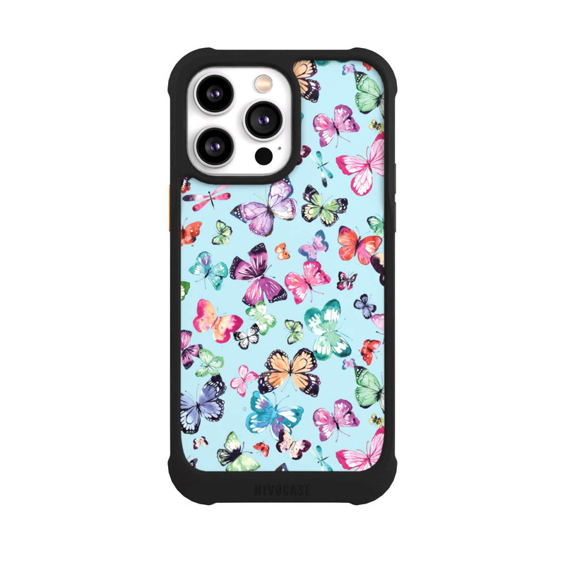 iPhone 14 Pro Max NIVOmax Butterflies Pink Orange Blue