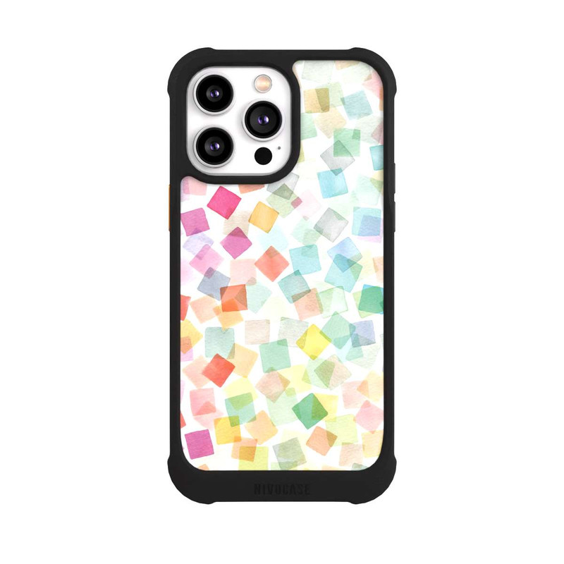 iPhone 14 Pro Max NIVOmax Konfetti geometrische Plaids Regenbogen