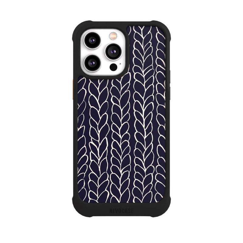 iPhone 14 Pro Max NIVOmax gezeichnete Wollzöpfe Marine