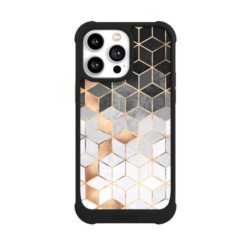 iPhone 14 Pro Max NIVOmax Würfel dunkel und gold
