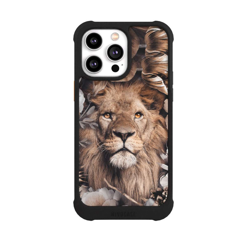 iPhone 14 Pro Max NIVOmax Lion Flower Frame beige