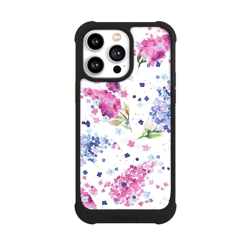 iPhone 14 Pro Max NIVOmax Floral Hydrangeas Lilac Pink