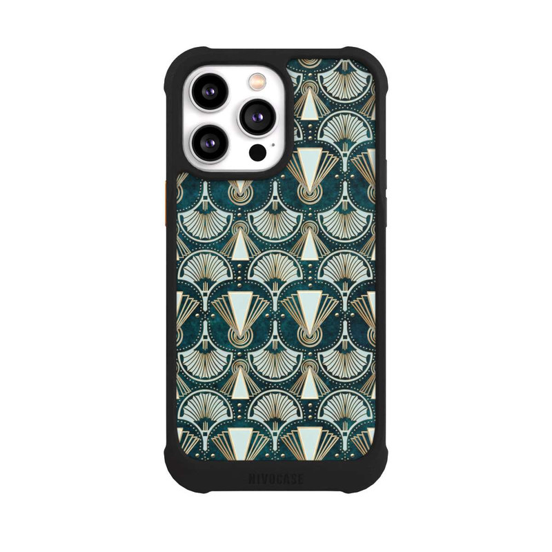 iPhone 14 Pro Max NIVOmax Art Deco Green Pattern