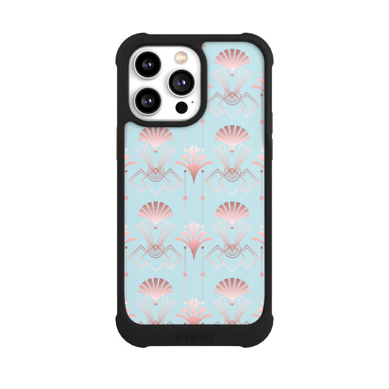 iPhone 14 Pro Max NIVOmax Art Deco Rose Gold Elegance Blue