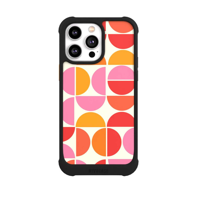 iPhone 14 Pro Max NIVOmax Retro Trend Muster Orange