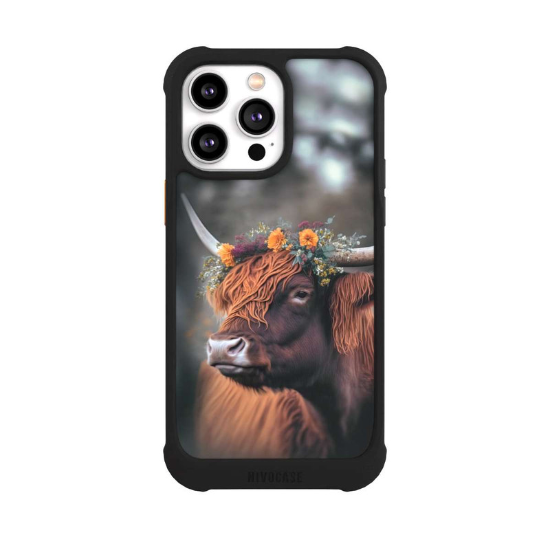 iPhone 14 Pro Max NIVOmax Highland Cow With Flowers with AI