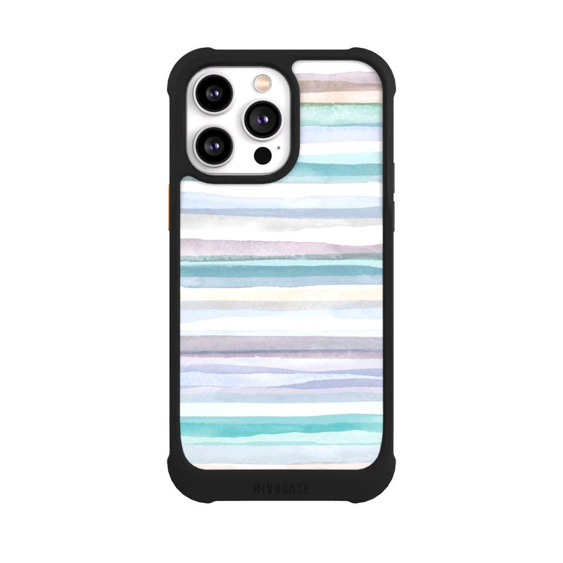 iPhone 14 Pro Max NIVOmax Pastellfarbene Streifen Blau