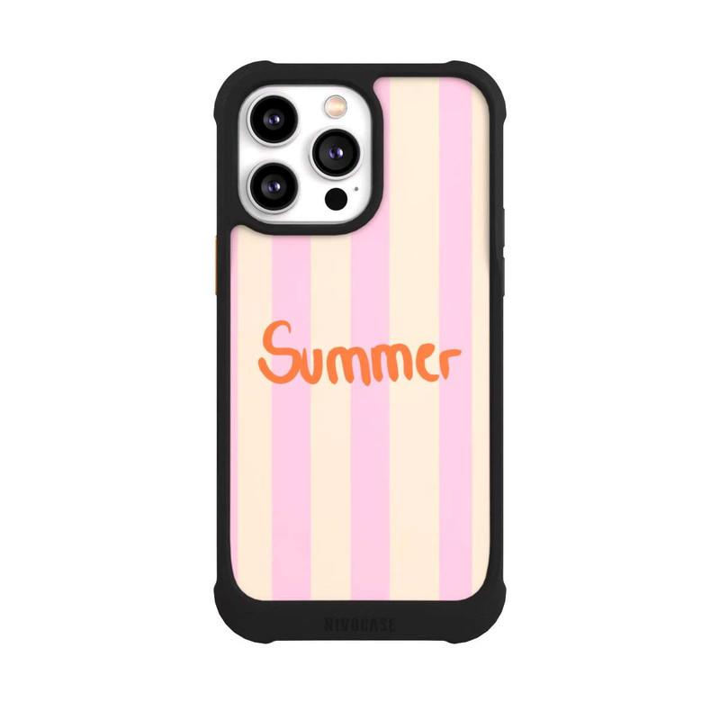 iPhone 14 Pro Max NIVOmax Summer Pink And Orange Stripes