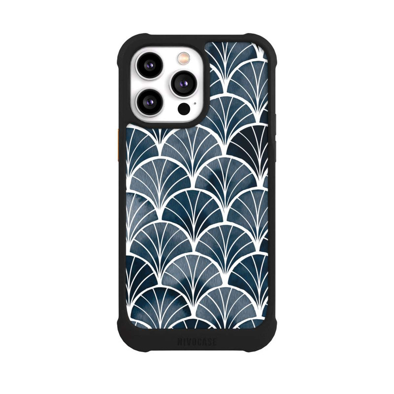 iPhone 14 Pro Max NIVOmax Botanische Brise Art Deco Grau