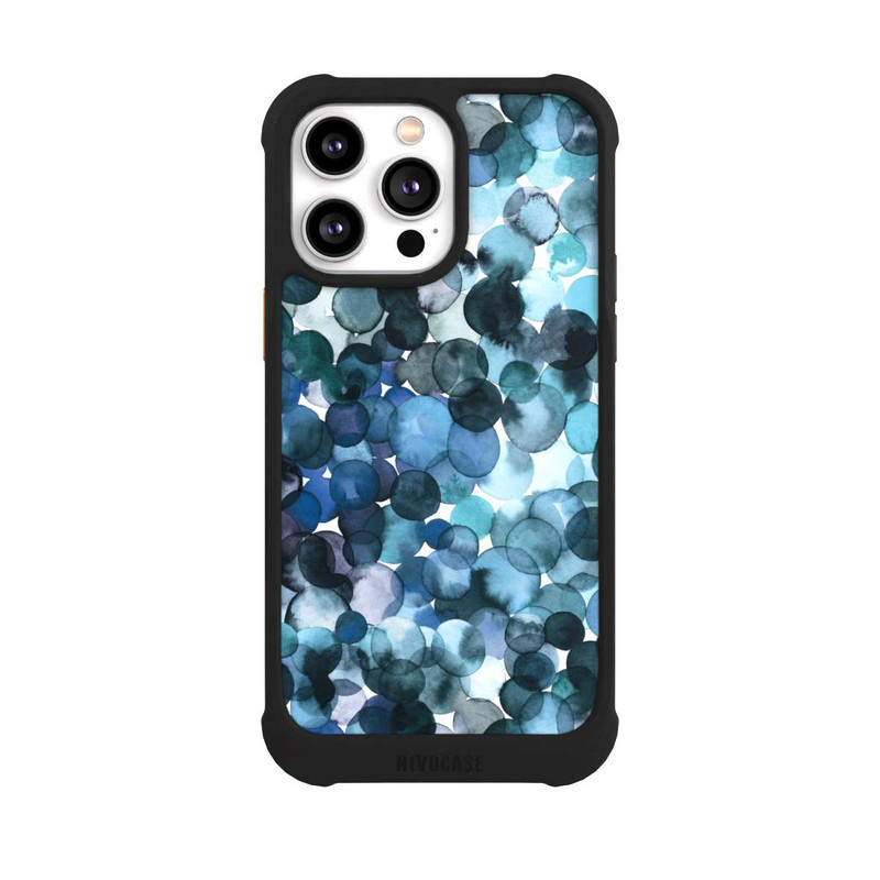 iPhone 14 Pro Max NIVOmax Watercolor Dots Blue Pattern