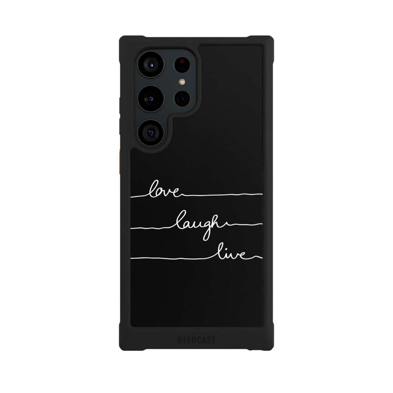 Galaxy S23 Ultra NIVOmax Love Laugh Live white/black