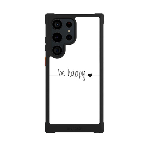 Samsung Galaxy S23 Ultra NIVOmax Be Happy Weisser Hintergrund
