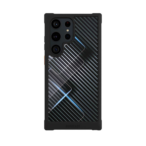 Samsung Galaxy S23 Ultra NIVOmax Blaue Linien auf Karbon