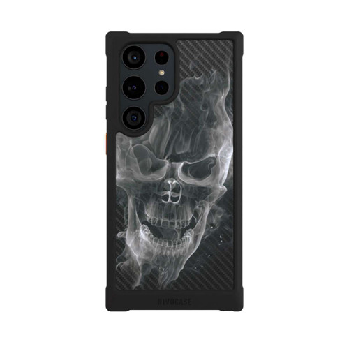 Samsung Galaxy S23 Ultra NIVOmax rauchender Totenkopf Carbon