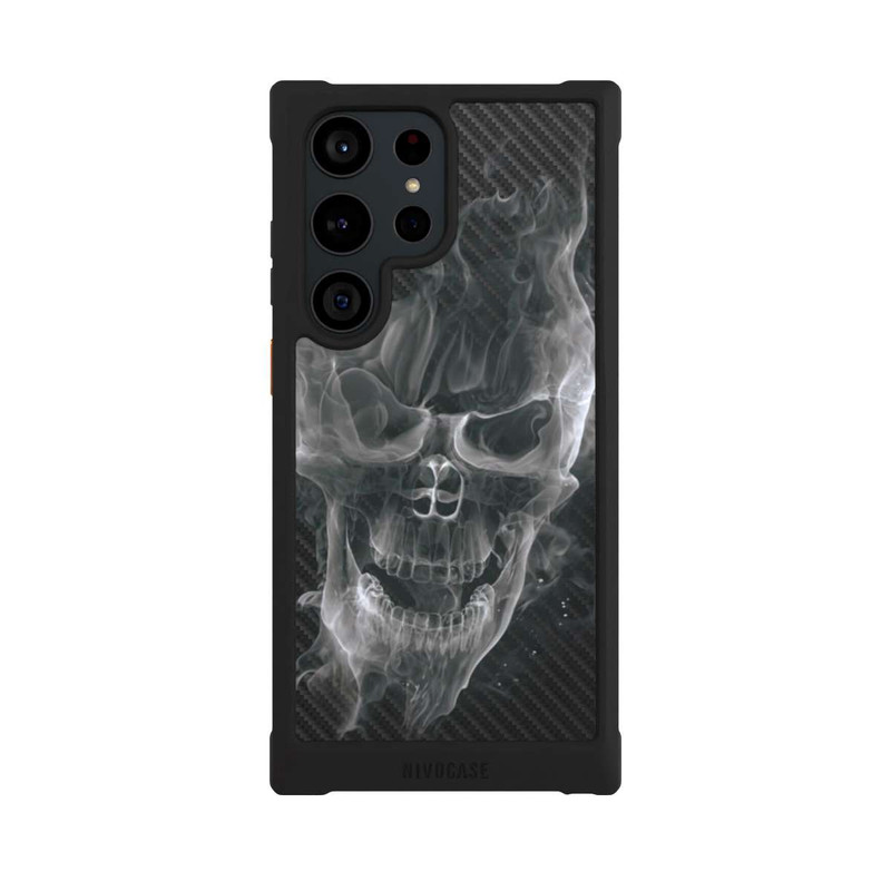 Galaxy S23 Ultra NIVOmax rauchender Totenkopf Carbon