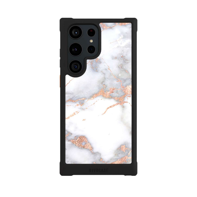 Galaxy S23 Ultra NIVOmax Weißer und goldener Marmorlook