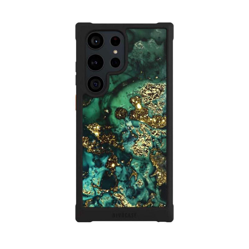 Galaxy S23 Ultra NIVOmax Cyan Glitter Marble Look