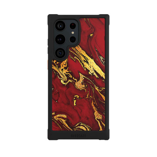 Samsung Galaxy S23 Ultra NIVOmax Red Gold Marble Look