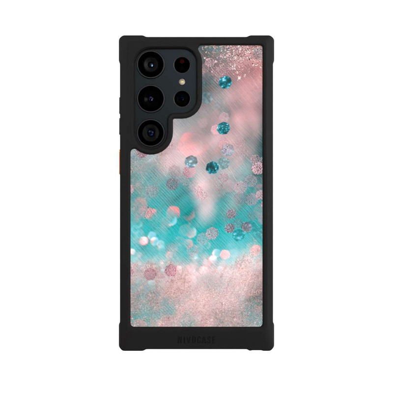 Galaxy S23 Ultra NIVOmax Look pailleté glamour turquoise