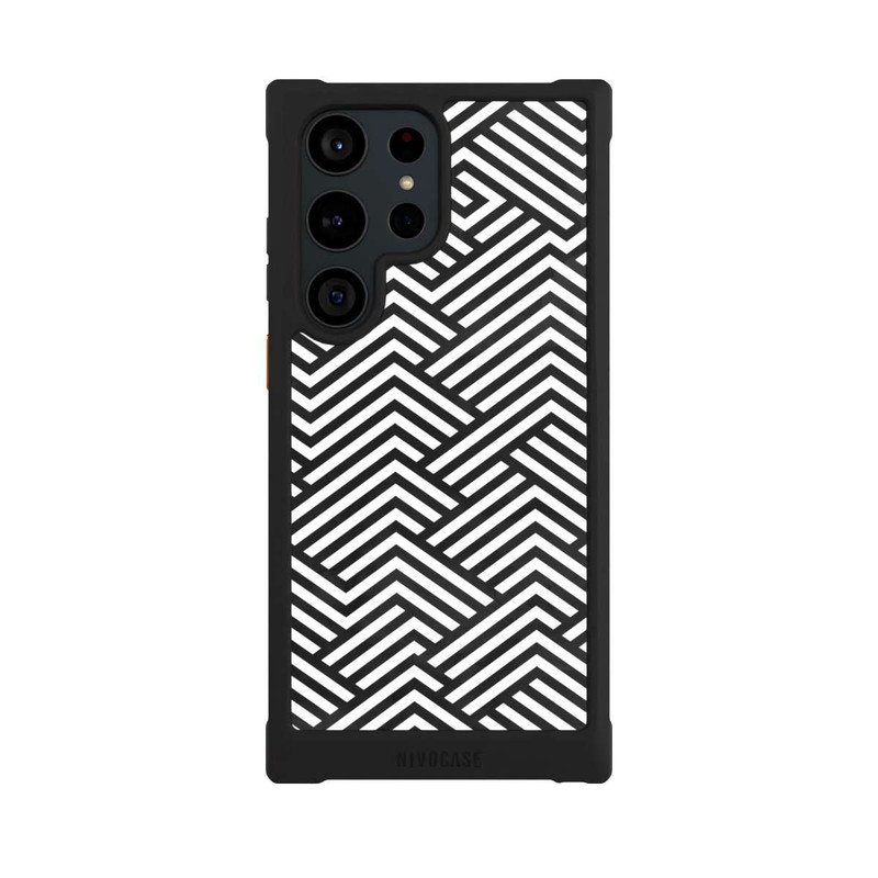 Galaxy S23 Ultra NIVOmax Schwarz und Weiß ZigZag