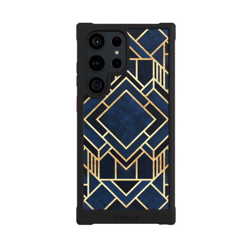 Samsung Galaxy S23 Ultra NIVOmax Kunst Deko Blau Golddruck