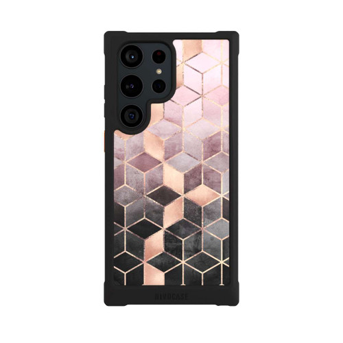Samsung Galaxy S23 Ultra NIVOmax Pink-grauer Farbverlauf Würfel Druck