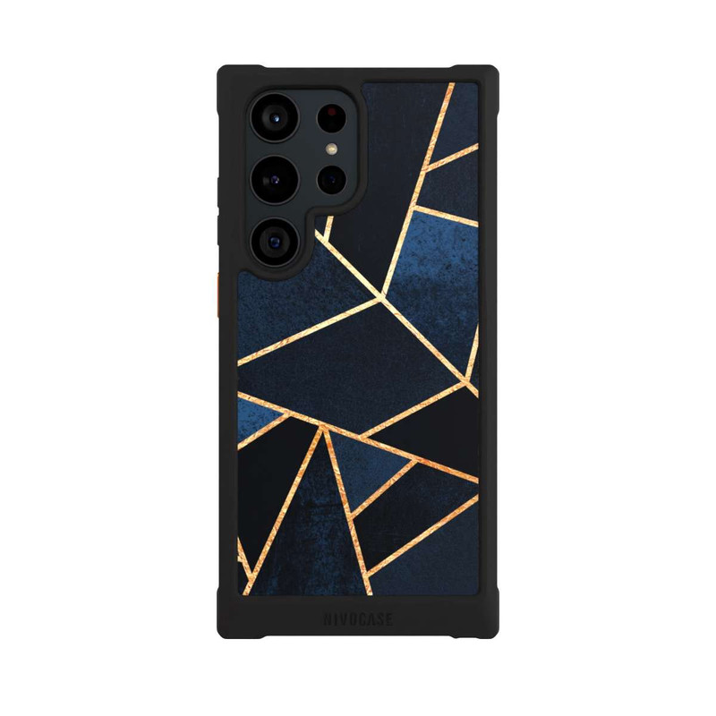 Galaxy S23 Ultra NIVOmax Navy Stein Golddruck