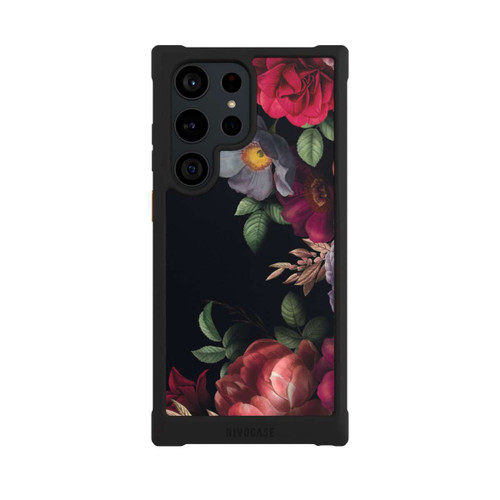 Samsung Galaxy S23 Ultra NIVOmax Blumen Auf Schwarz