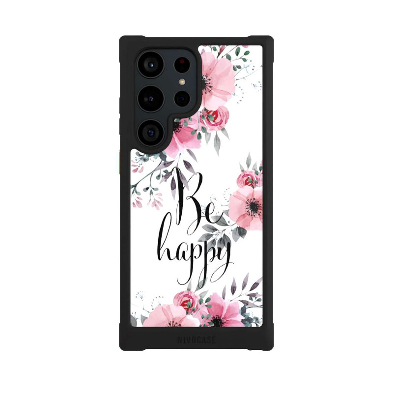 Galaxy S23 Ultra NIVOmax Be Happy Blumen