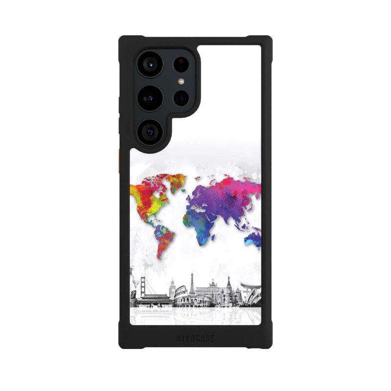 Galaxy S23 Ultra NIVOmax Carte du monde avec l'horizon