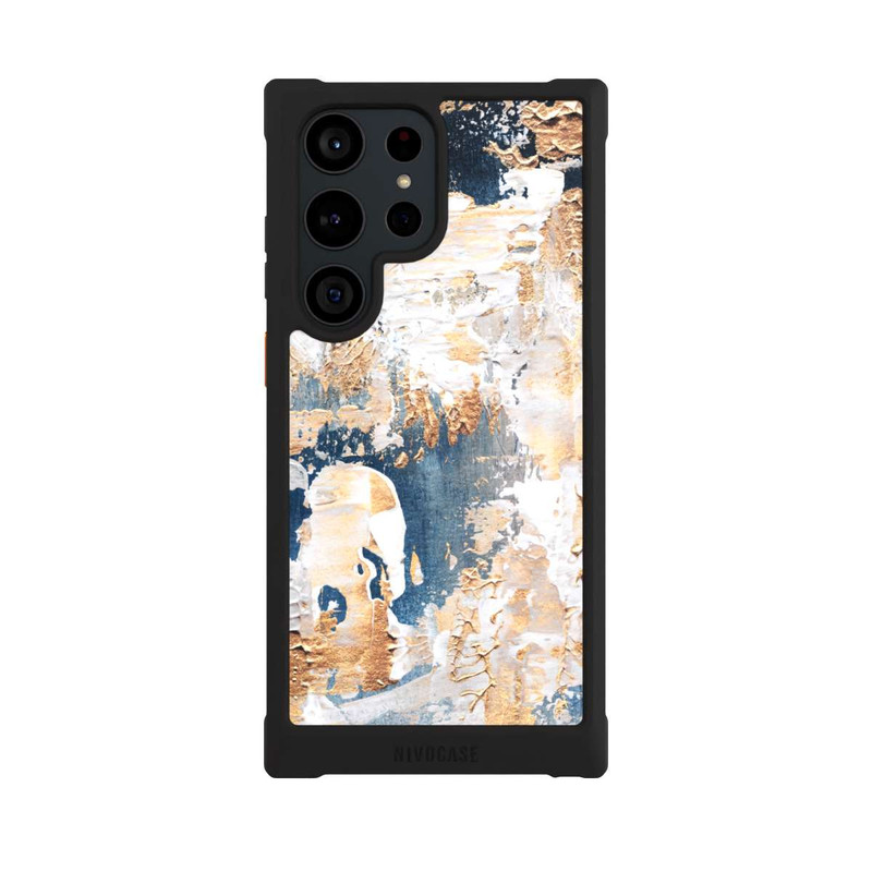 Galaxy S23 Ultra NIVOmax Abstraktion Blau und Gold