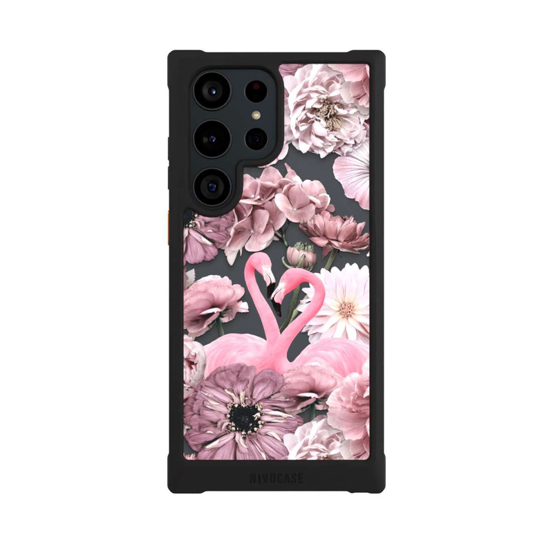Galaxy S23 Ultra NIVOmax Flamants roses en motif de fleurs