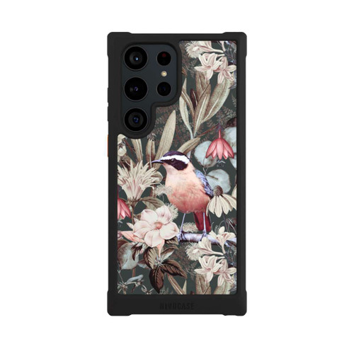 Samsung Galaxy S23 Ultra NIVOmax Orange Bird in Vintage Flower Pattern