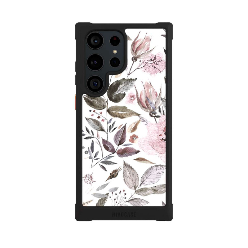 Galaxy S23 Ultra NIVOmax Aquarelle Fleurs Roses Brunes