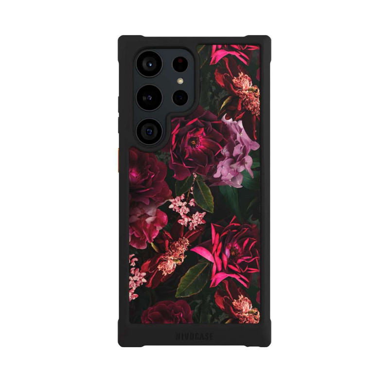 Galaxy S23 Ultra NIVOmax Dark Red and Pink Flowers