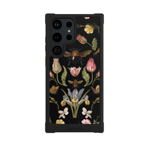 Samsung Galaxy S23 Ultra NIVOmax Wildblumen und Biene Schwarz