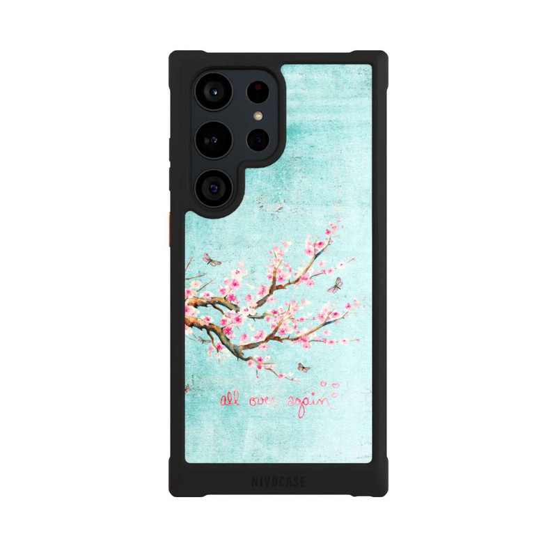 Galaxy S23 Ultra NIVOmax Motif d'arbre en fleurs de cerisier bleu
