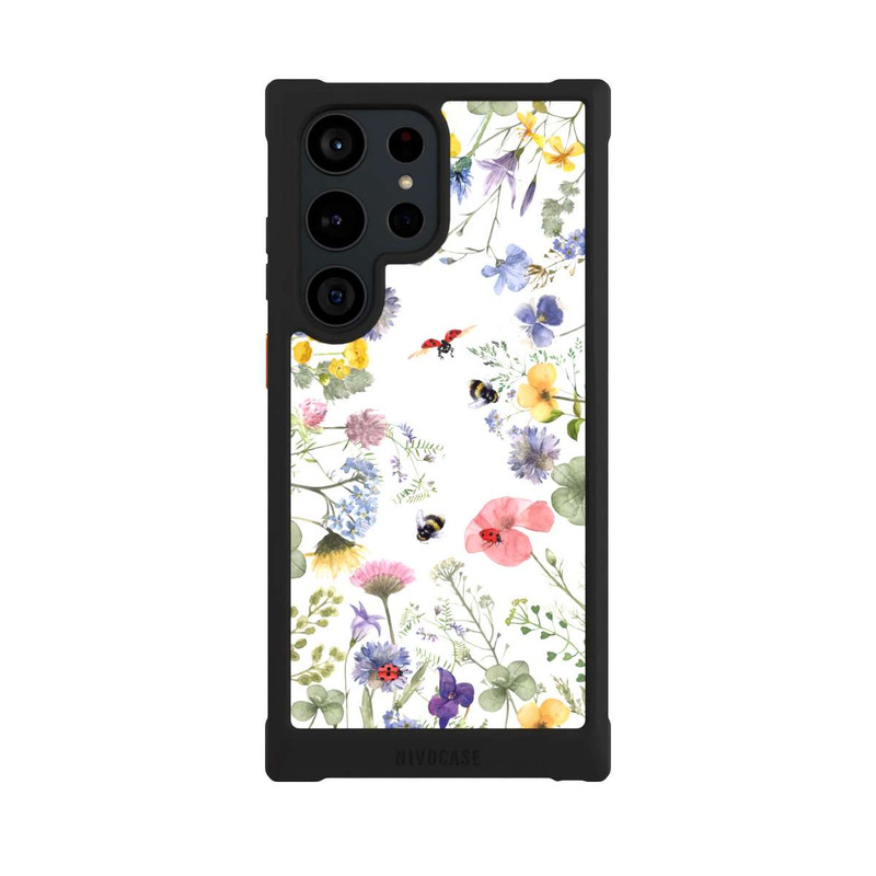 Galaxy S23 Ultra NIVOmax Bunte Frühlingsblumen und Bienen