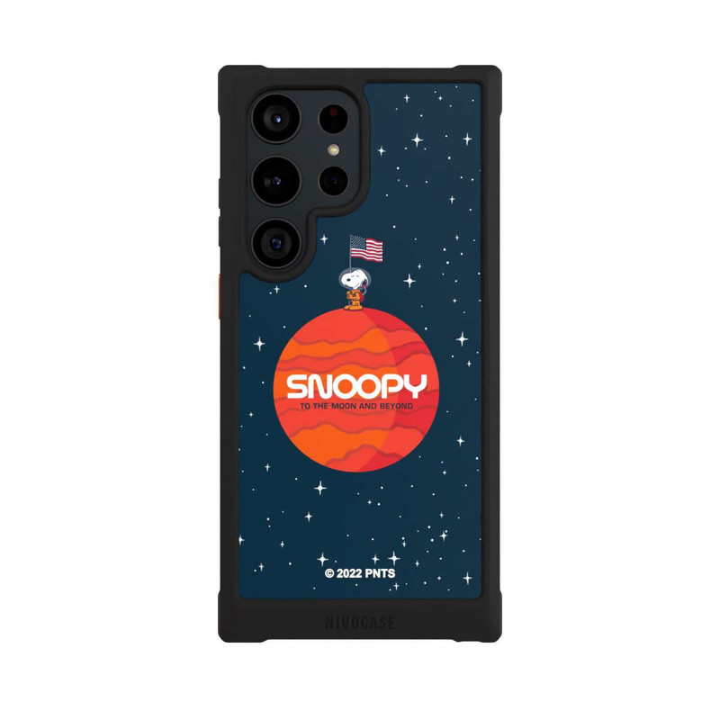 Galaxy S23 Ultra NIVOmax Snoopy Weltraumreisender Orange
