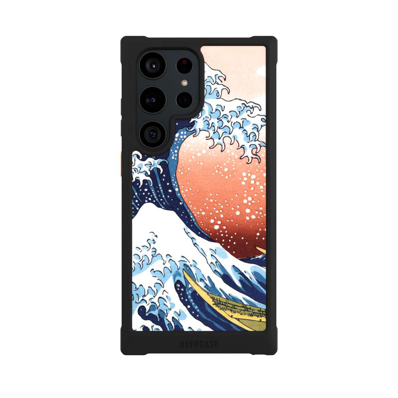 Galaxy S23 Ultra NIVOmax La Grande Vague de Kanagawa Rouge