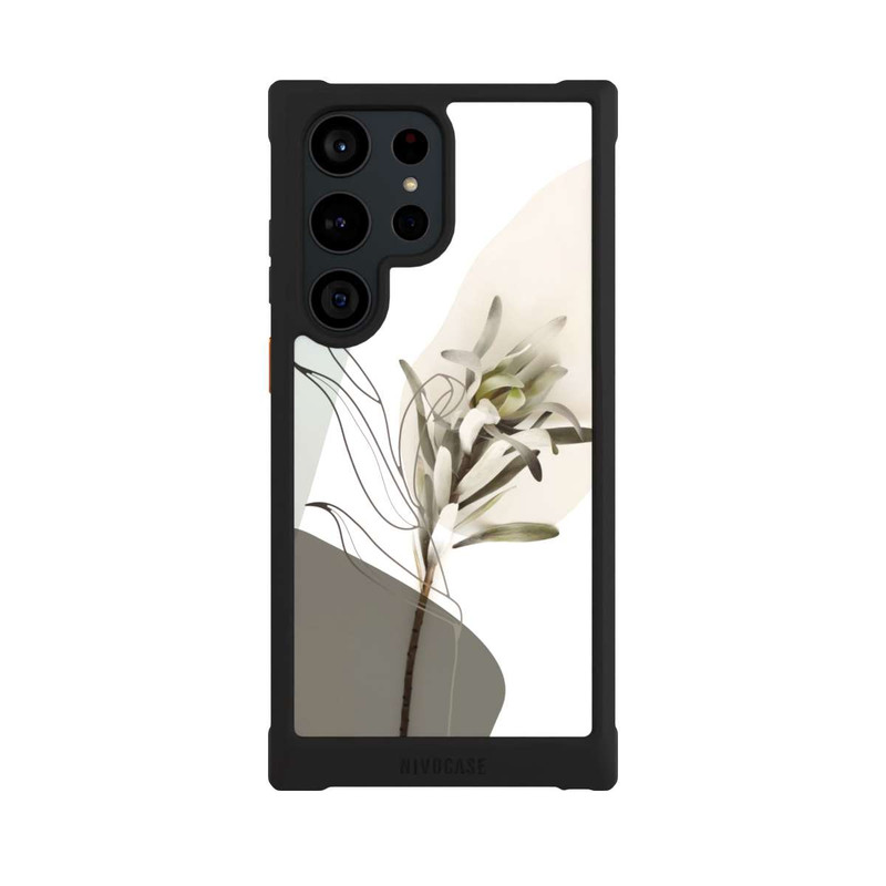 Galaxy S23 Ultra NIVOmax Boho Line Art Olive Green