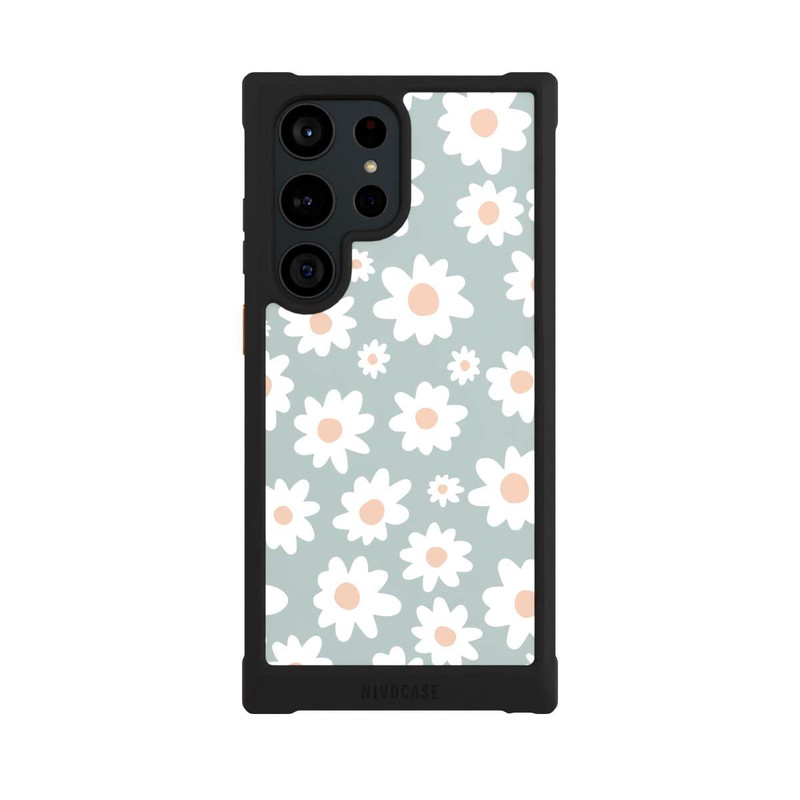 Galaxy S23 Ultra NIVOmax Daisy Flower Seamless Pattern Green