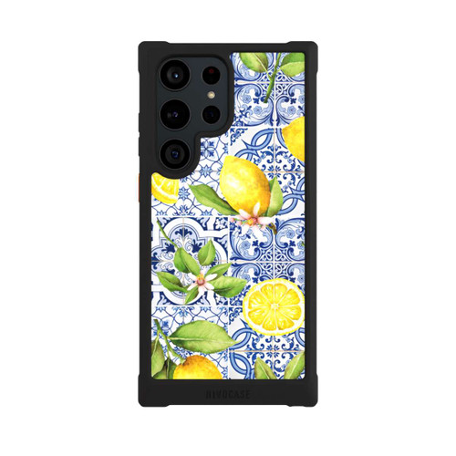 Samsung Galaxy S23 Ultra NIVOmax Mediterrane Amalfi Küste mit Blauen Kacheln und Zitronen