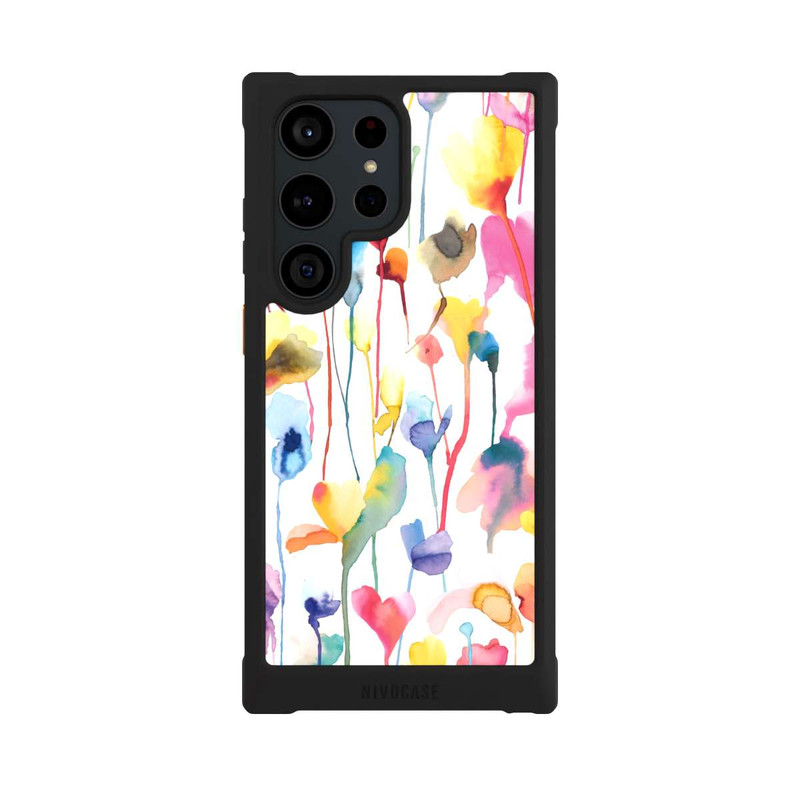 Galaxy S23 Ultra NIVOmax Aquarelle de Fleurs Colorées