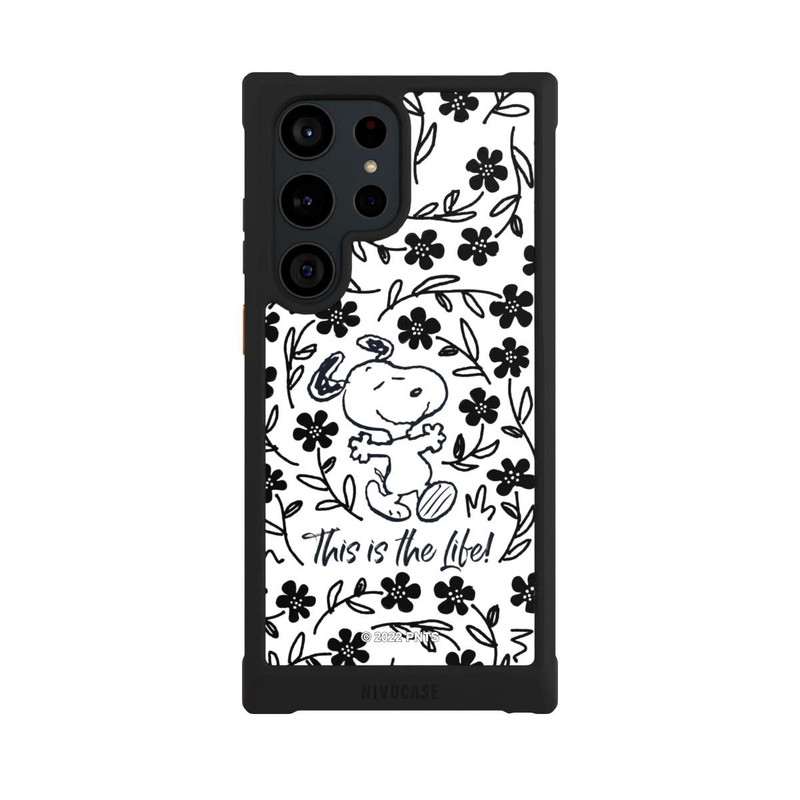 Galaxy S23 Ultra NIVOmax Snoopy schwarz und weiß This Is The Life